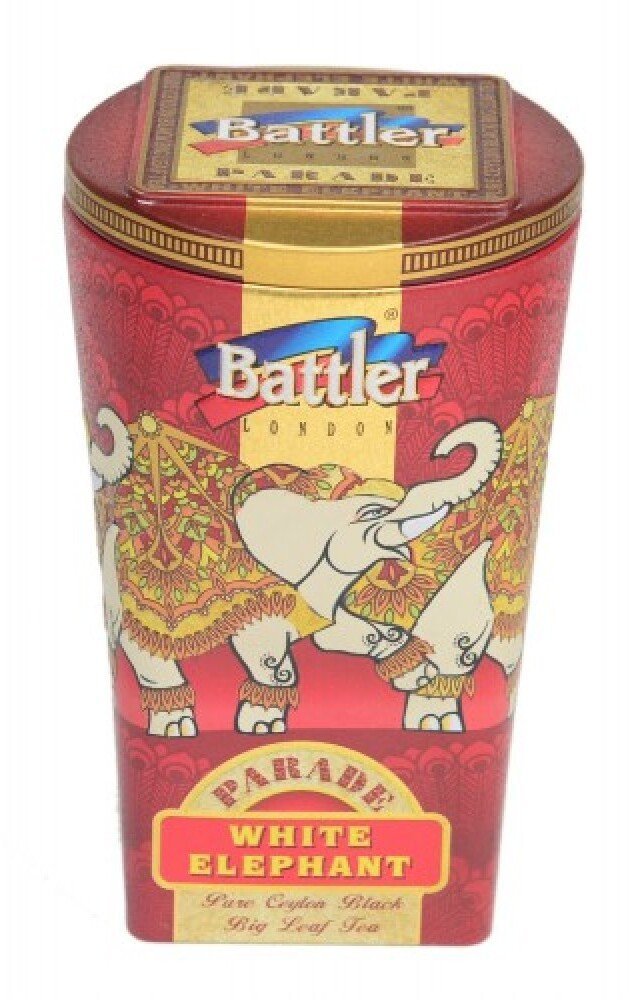 Basilur Juodoji Cejlońska arbata Battler Parade White Elephant BT-GL-8025
