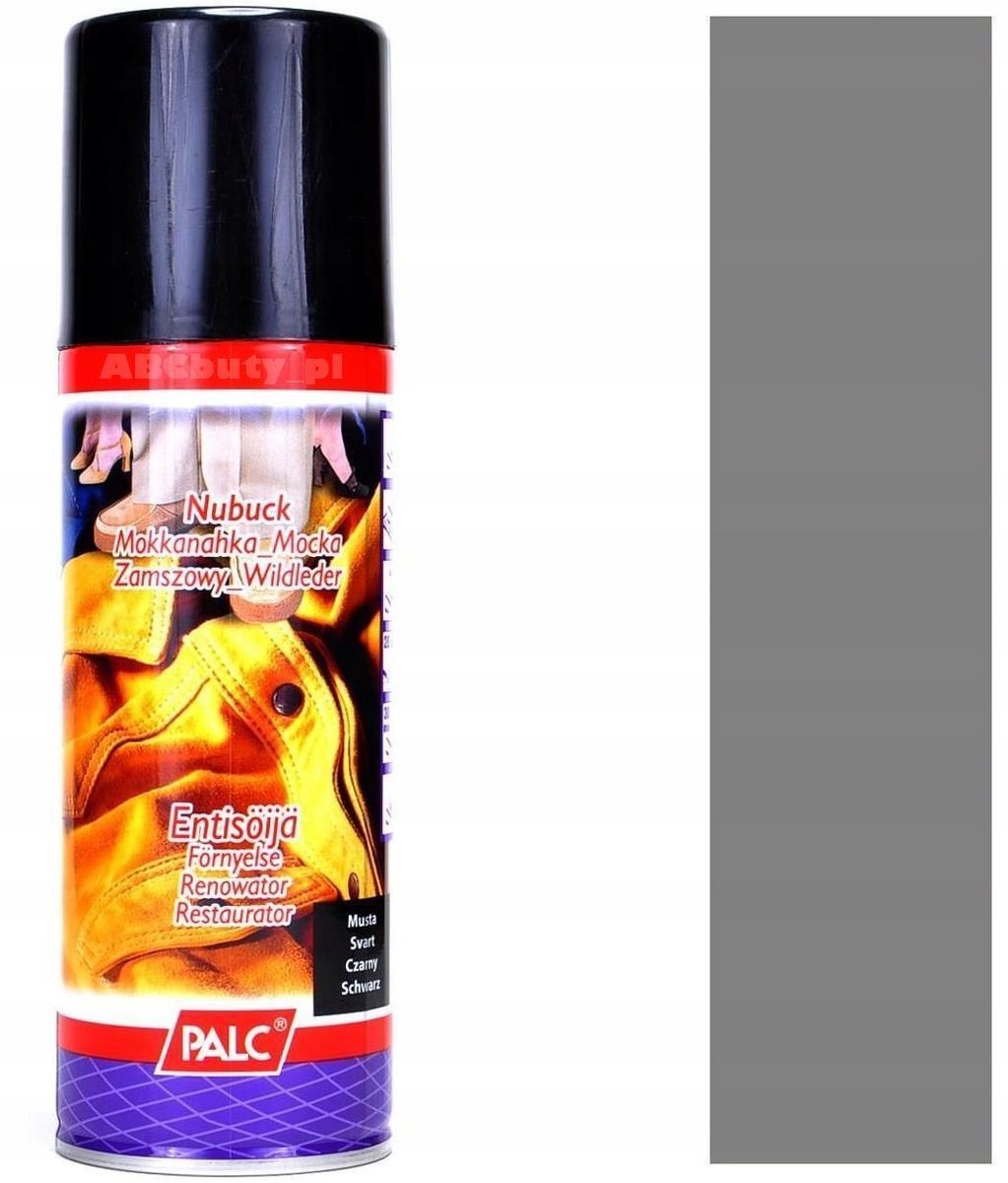 CIEMNY SZARY Renowator koloru do butów z ZAMSZU NUBUKU Pasta w SPRAYU Farba
