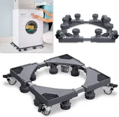 Akcesoria i części do pralek i suszarek - TWOLIIN Podstawa pod pralkę z 8 nóżkami + 4 kółka - szara Regulowana podstawa pod pralkę z funkcją amortyzacji antypoślizgowej do suszarki zamrażarki pralki lodówki - 300 kg - miniaturka - grafika 1