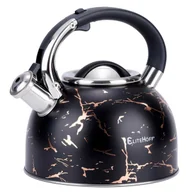 Czajniki na gaz - CZAJNIK Z GWIZDKIEM 3L GLAMOUR BLACK GOLD E-5155 - miniaturka - grafika 1