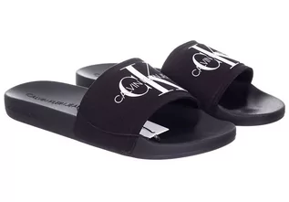 Klapki i japonki męskie - CALVIN  KLEIN KLAPKI MĘSKIE SLIDE MONOGRAM CO BLACK YM0YM00061 BDS - Rozmiar: 41 - grafika 1