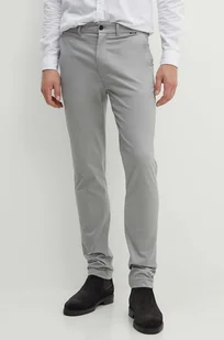 Calvin Klein spodnie męskie kolor szary dopasowane K10K113696 - Spodnie męskie - miniaturka - grafika 1