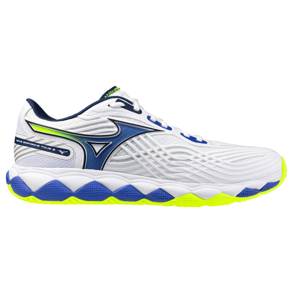Męskie buty tenisowe Mizuno Wave Enforce Tour 2 AC White/Dazzling Blue/Lightning EUR 46