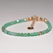 Bransoletki - Bransoletka Szczęścia Szmaragd Jasny 3mm - Crystals Break 2 Rozmiary - miniaturka - grafika 1