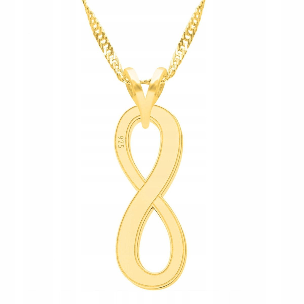 Złoty Naszyjnik Forever z Nieskończonością Ósemka Miłość Love SREBRO 925