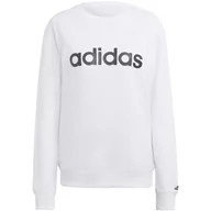 Bluzy damskie - Bluza damska adidas Essentials Linear French Terry biała IC6879 M - miniaturka - grafika 1