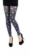 Rajstopy - Rajstopy Skull B Printed Czarne Flo Footless - miniaturka - grafika 1