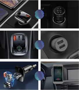 Baseus Transmiter FM Bluetooth 5.0 ładowarka samochodowa PPS Quick Charge QC4.0 Power Delivery USB Typ C / micro SD 5A 36W czarny (CCTM-B01) - Transmitery FM - miniaturka - grafika 8