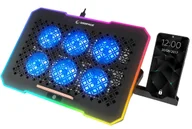 Podkładki chłodzące pod laptopa - Podstawka chłodząca pod laptopa Rampage FREEZ 9-17" RGB 6 wentylatorów, czarna - miniaturka - grafika 1