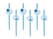 Słomki do napojów - Słomki na roczek Gwiazdki błękitne - 6 szt. - miniaturka - grafika 1