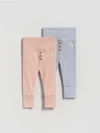Komplety dla niemowląt - Reserved - Bawełniane legginsy z naszywką - brudny róż - miniaturka - grafika 1