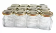 Pojemniki kuchenne - Słoiki Szklane Na Przyprawy 120Ml 12Szt Zakrętki Złote Z54 - miniaturka - grafika 1