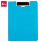 Deski z klipsem - Deska z klipem Deli pionowa A4 zamykana PP seria RIO niebieska - miniaturka - grafika 1