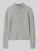 Swetry dla dziewczynek - Sweter z dzianiny o kroju regular fit ze wzorem ze ściegu warkoczowego - miniaturka - grafika 1