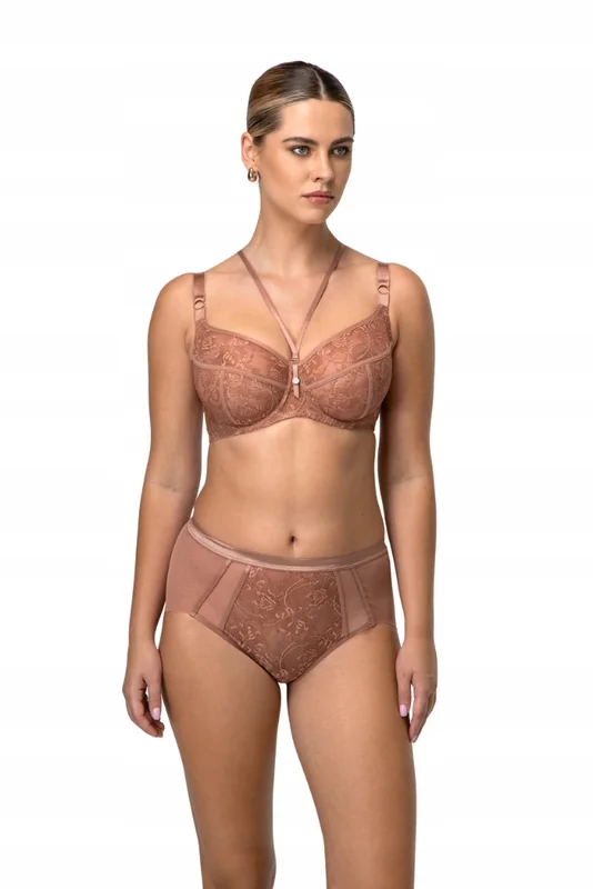 Biustonosz Chiara Miękki z ozdobnymi strapsami Mocha Mousse Alles 85D