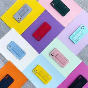 Wozinsky Kickstand Case elastyczne silikonowe etui z podstawką iPhone 12 Pro czerwony - Etui i futerały do telefonów - miniaturka - grafika 16