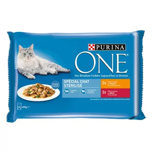 PURINA ONE Batch 12 x 85 g dla kotów - Sterylizowany kot - kurczak, wołowina - Mokra karma dla kotów - miniaturka - grafika 1