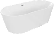 Wanny - Mexen Luna wanna wolnostojąca 150 x 75 cm, biała, przelew nikiel szczotkowany - 52031507500-97 - miniaturka - grafika 1