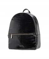 Plecaki - Plecak Damski Miejski do Pracy Faktura Crocco PUCCINI Czarny BML039P-1 - miniaturka - grafika 1