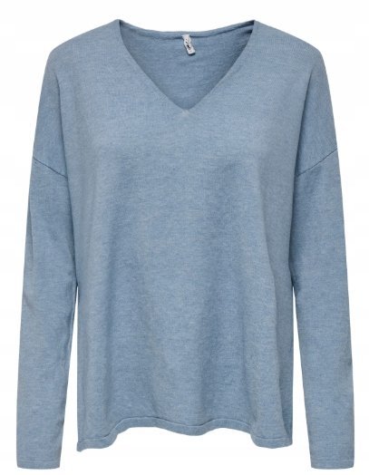 ONLY SWETER DAMSKI NIEBIESKI LAZUR Z DEKOLTEM SEREK S JQA