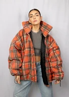 Kurtki damskie - Kurtka typu bomber w czerwoną kratkę red rush - miniaturka - grafika 1