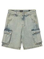 Spodenki damskie - Jack&Jones Junior Szorty jeansowe Alex 12278977 Niebieski Baggy Fit - miniaturka - grafika 1