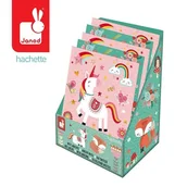 Łamigłówki - Zestaw 9 Rodzajów Samoprzylepnych Karteczek W Notesie Lisek + Jednorożec 7+, Opakowanie Zbiorcze 12 Sztuk (6 Szt. + 6 Szt.), Janod - miniaturka - grafika 1