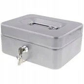 Skarbonki - Kasetka Na Pieniądze Sejf Skarbonka Szara Duża - miniaturka - grafika 1