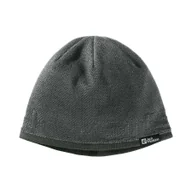 Czapki męskie - Czapka zimowa Jack Wolfskin BRAND BEANIE Cool Grey - ONE SIZE - miniaturka - grafika 1