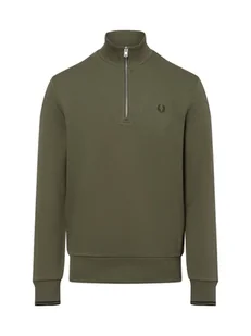 Fred Perry Męska bluza nierozpinana Mężczyźni Bawełna zielony jednolity, S - Bluzy męskie - miniaturka - grafika 1