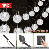 Inne - TEMU 1 szt. Słoneczne Oświetlenie Ogrodowe na Zewnątrz, Światła LED 100/50/20, 8 Trybów, do Wnętrza/Za Domu, Patio, Trawnik, Podwórko, Dekoracje na - miniaturka - grafika 1