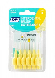 TePe Extra Soft - bardzo miękkie szczoteczki międzyzębowe 0,7 mm, jasno żółte, 6 szt. - Szczoteczki międzyzębowe - miniaturka - grafika 1