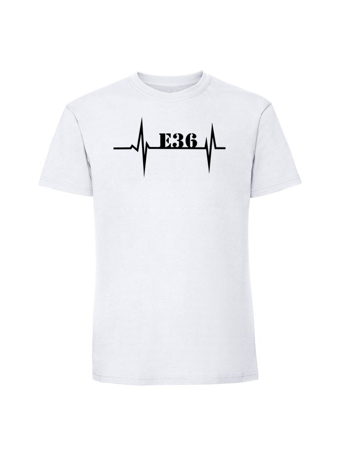 Męska koszulka z nadrukiem - Linia życia E36 bmw biały XXL