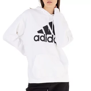 Bluzy sportowe damskie - Bluza adidas Essentials Logo Boyfriend Fleece Hoodie HM1893 - biała - Adidas - grafika 1