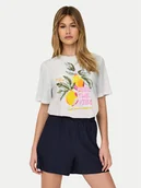 Koszulki i topy damskie - ONLY T-Shirt Bilins 15320615 Biały Regular Fit - miniaturka - grafika 1