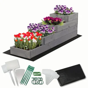 Skrzynia na warzywa warzywniak grządka IMPREGNOWANY 30x120 ZESTAW EKO / Wamar-Sosenka - Szklarnie ogrodowe - miniaturka - grafika 1