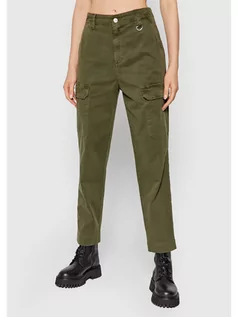 Spodnie damskie - Guess Spodnie materiałowe Hope W1YB0C W5DXS Zielony Regular Fit - grafika 1
