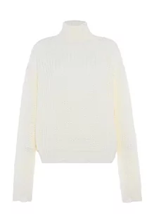 Swetry damskie - gaya Damski sweter z golfem Wełnowobiały XL/XXL, biały (wollweiss), XL - grafika 1