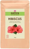 Farby do włosów i szampony koloryzujące - Zakwaszacz do Henny i ziół Barwiących, Hibiscus, Sattva, 70 g - miniaturka - grafika 1