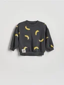 Bluzy i sweterki niemowlęce - Reserved - Bawełniana bluza oversize - ciemnoszary - miniaturka - grafika 1