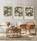 Obrazy i zdjęcia - ZESTAW 3 plakatów Morris kwiaty piwonie ilustracja - miniaturka - grafika 1