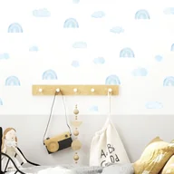 Wyposażenie pokoiku dziecięcego - Naklejki ścienne - mini tęcze i chmurki niebieskie - miniaturka - grafika 1