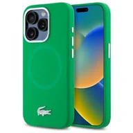 Etui i futerały do telefonów - Etui LACOSTE Silicone Croco Logo MagSafe do Apple iPhone 15 Pro Max Zielony - miniaturka - grafika 1