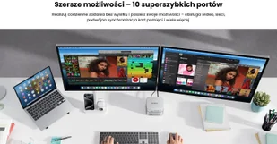 Orico Stacja dokująca do MacMini, USB-C 10 Gbps, z obudową M.2 NVMe, metalowa M49P-EU-SV-BP - Stacje dokujące i replikatory portów - miniaturka - grafika 1