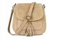 Torebki damskie - Torebka skórzana Damska Zamszowa Listonoszka retro - miniaturka - grafika 1