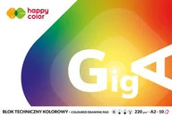 Szkolne artykuły papiernicze - Happy Color Blok techniczny GigA kolorowy A2 10 kartek - miniaturka - grafika 1