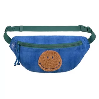 Torebki damskie - LÄSSIG Dziecięca torba na brzuch, torba na ramię z regulowanym paskiem/Mini Bum Bag Cord Little Smile Blue, niebieski, Dziecięca torba na brzuch - grafika 1