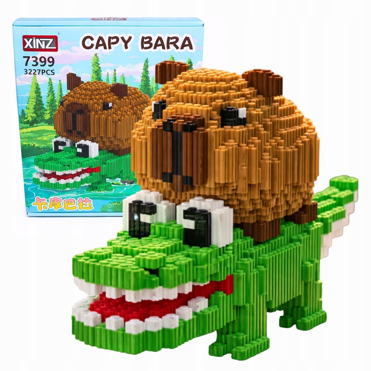 Klocki Kapibara z Krokodylem Konstrukcyjne 3227el 3D DUŻA Figurka DIY
