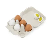 Zabawy w naśladowanie dorosłych - Viga 44752 Drewniany zestaw do krojenia 6 jajek w wytłoczce - miniaturka - grafika 1