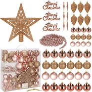 Bombki choinkowe 51 szt. ozdoby świąteczne zestaw rose gold CA0126